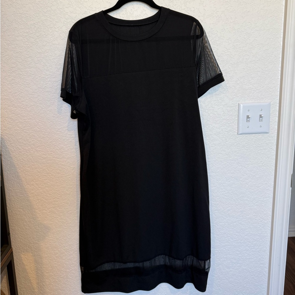 Elegant Black Sheer Sleeve Dress